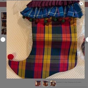 New Mackenzie Childs 16” silk jester Christmas stocking